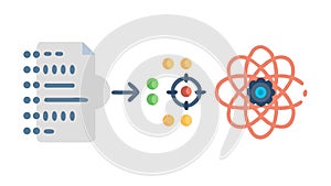 Data Transformation Process, Information Flow and Analytics, vector design Generative AI