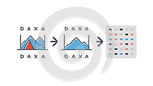 Data Transformation Process, Raw Data to Output, vector design Generative AI