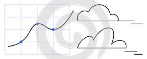 Data Trends and Cloud Technology Concept with Graph and Cloud Elements