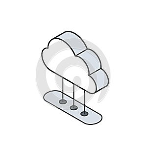 Data upload cloud computing. Database transfer. Network internet global connection. Digital information synchronization