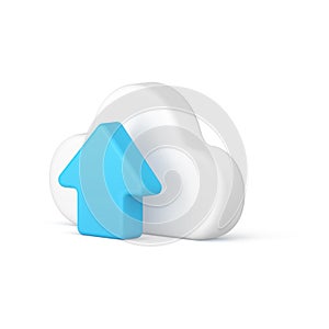 Data upload cloud computing network internet global connection database transfer 3d icon vector