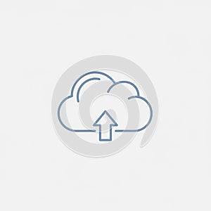 Data upload or cloud storage, with the arrow symbolizing the