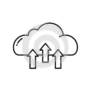 Data upload process icon to cloud computing or internet network server