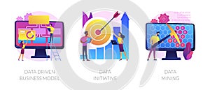 Data use in business vector concept metaphors