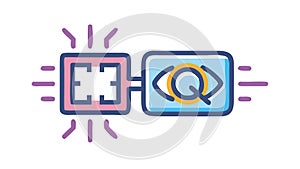 Data Vision Eye Icon, Information Flow and Digital Insight, vector design Generative AI