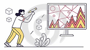 Data Visualization and Analysis, Business Intelligence, Performance Monitoring, vector design Generative AI