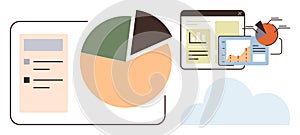 Data Visualization and Analysis with Pie Charts, Bar Graphs, and Digital Interfaces