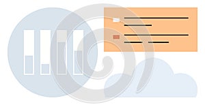 Data Analytics and Cloud Technology Concept with Graph, Interface, and Cloud Symbol