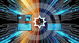 Data Visualization & Analytics Dashboard - Futuristic Tech Interface