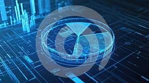 Data visualization analyzing financial market information technology