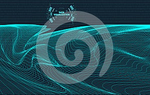 Data visualization background . Futuristic design hud element . Binary code , coding and programming concept . Wide