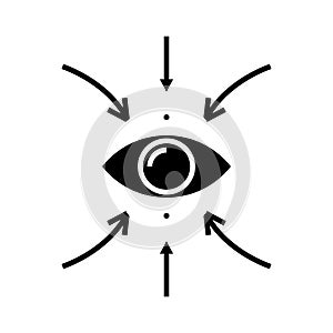 Data visualization black icon, concept illustration, vector flat symbol, glyph sign.