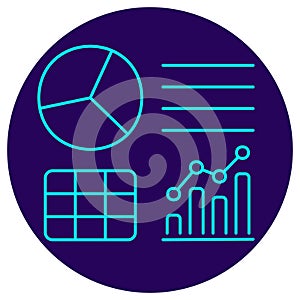 Data Visualization - Business Analytics icon. Vector thin line illustration