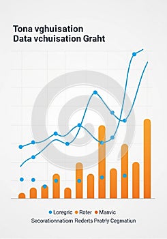 A data visualization chart featuring a line graph and bar chart on a grid background.
