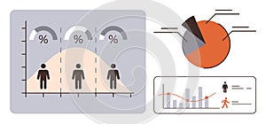 Data Visualization with Charts and Graphs Representing Analytics and Statistical Distribution