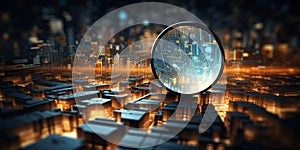 Data Visualization, Close up Technology Digitalization, Optimization of High-Tech Electronics, Data mining, artificial