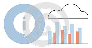 Cloud Data Analytics and Information Concept with Graph and Information Icon