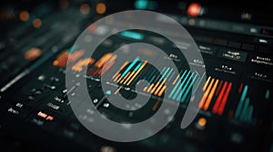 Data visualization on a computer screen displaying complex information