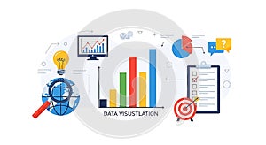 Data Visualization Concept Business Analytics, Strategy, Reporting