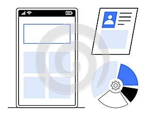 Minimalist Design of Mobile Interface, Profile Information, and Data Visualization Elements