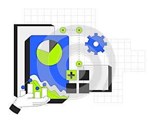 Data visualization 2D onboarding ui illustration