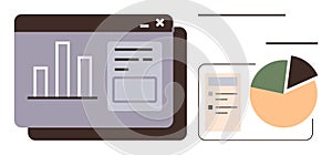 Data Visualization Dashboard with Bar and Pie Charts for Analytics and Reporting