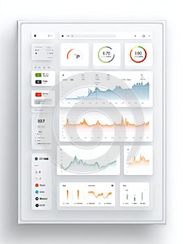Data Visualization Dashboard Displaying Analytics With Various Graphs and Metrics in a Clean Layout for Easy