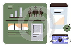Data Visualization Dashboard with Security Elements and User Interface Components