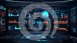 Data visualization dashboard showcasing real-time analytics in a modern workspace