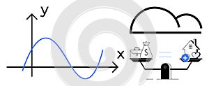 Data Graph Analysis and Financial Balancing Concept with Cloud Technology