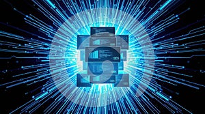 Data Visualization with Digital Circuitry - Futuristic Analysis Background