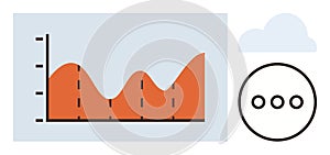 Data Visualization with Growth Chart and Cloud Communication Concept