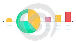 Data Visualization Icon, Pie Chart and Bar Graph, vector design Generative AI