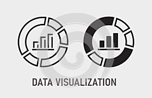 Data visualization icon on white background. Vector illustration.