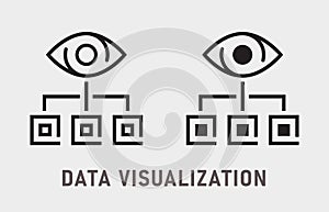 Data visualization icon on white background. Vector illustration.