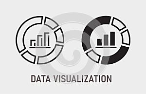 Data visualization icon on white background. Vector illustration.