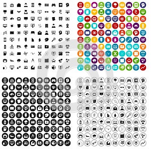 100 data visualization icons set vector variant