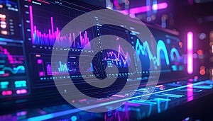 Data visualization insights digital workspace infographic futuristic close-up technology trends