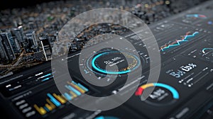 Data Visualization Interface with Graphs and Metrics in Urban View