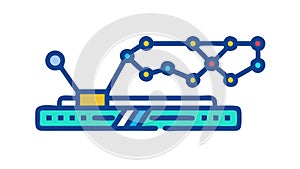 Data Visualization Line Graph, Business Analytics Chart, vector design Generative AI