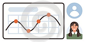 Data Visualization with Line Graph and User Profile Elements for Analysis and Performance Tracking