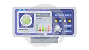 Data Visualization on Monitor, Business Analytics, vector design Generative AI
