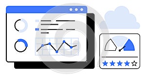 Data Visualization and Performance Analytics with Dashboard and Star Rating Metrics