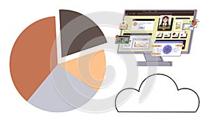 Data Visualization with Pie Chart, Cloud, and Interactive Online Dashboard Interface