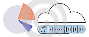Data Visualization with Pie Chart and Cloud Storage for Audio Streaming