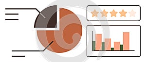 Data Visualization with Pie Chart, Star Rating, and Bar Graph for Performance and Analysis