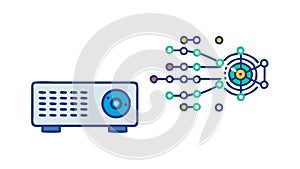 Data Visualization Projector, Information Flow Technology Vector, vector design Generative AI