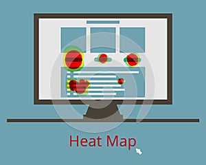 Data visualization technique called heatmap webpage shows user behavior on specific webpages