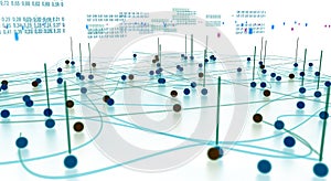 Data volume analysis and computer science industry.3d illustration