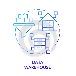 Data warehouse blue gradient concept icon